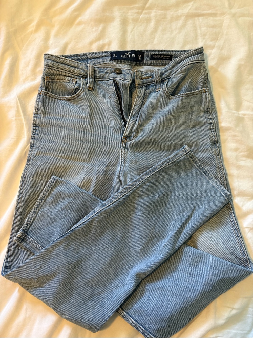 Hollister Light Blue Ultra High-Rise Mom Jeans